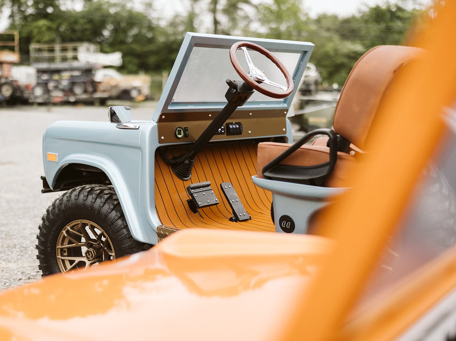 Interior cockpit and teak floor detail